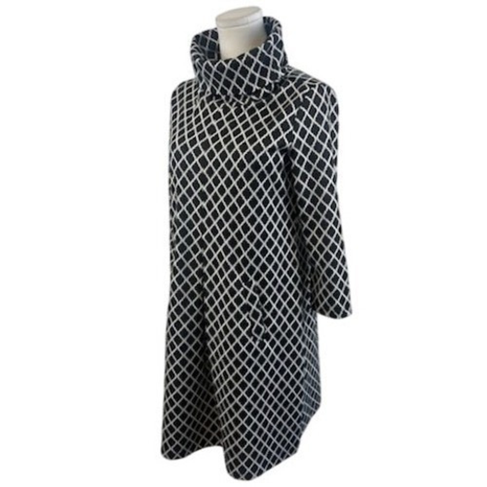 Tyler Boe Kim Sweater Dress Black White Geometric Long Sleeve Women's Size Small